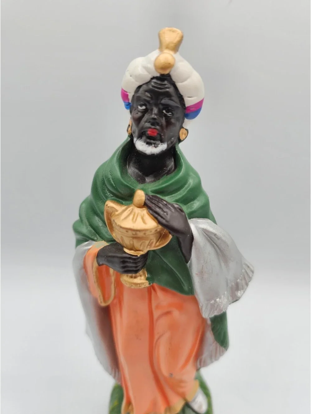 Vintage 1960s Paper Mache Christmas Nativity Figure Wiseman Depose Fontanini